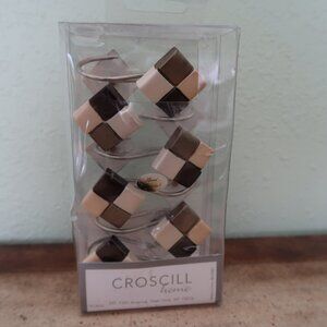 NIP Croscill Home Color Block Shower Curtain Hooks